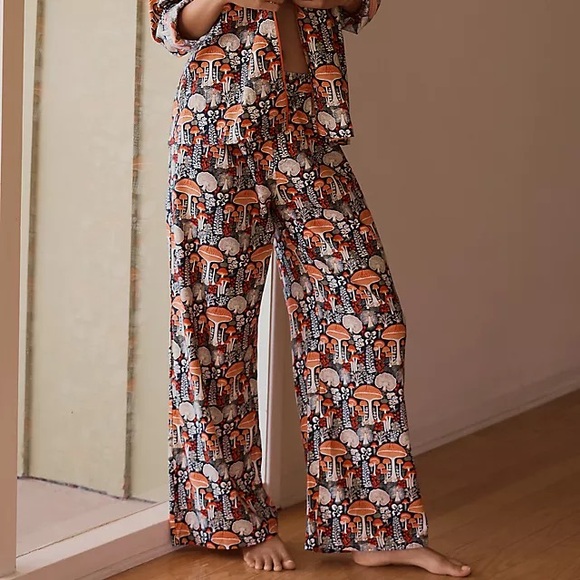 Anthropology Real Fun You Mushroom lounge pants